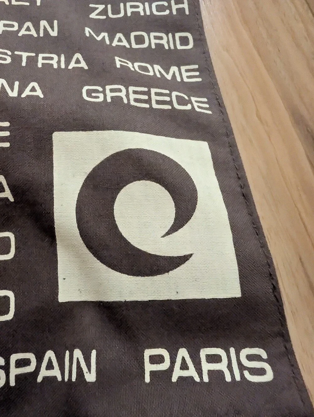 Vtg 1970s International Destinations Canvas Travel Tote Bag 
